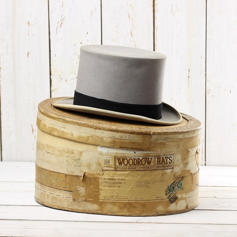 Английский старинный цилиндр Woodrow в аутентичной шляпной коробке
