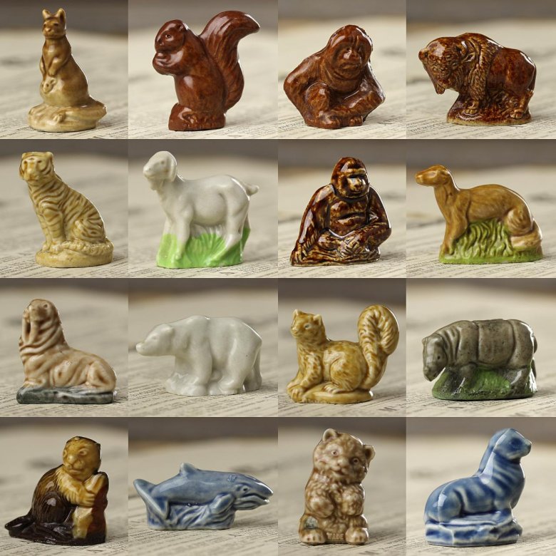 Двадцать винтажных фарфоровых фигурок животных Wade