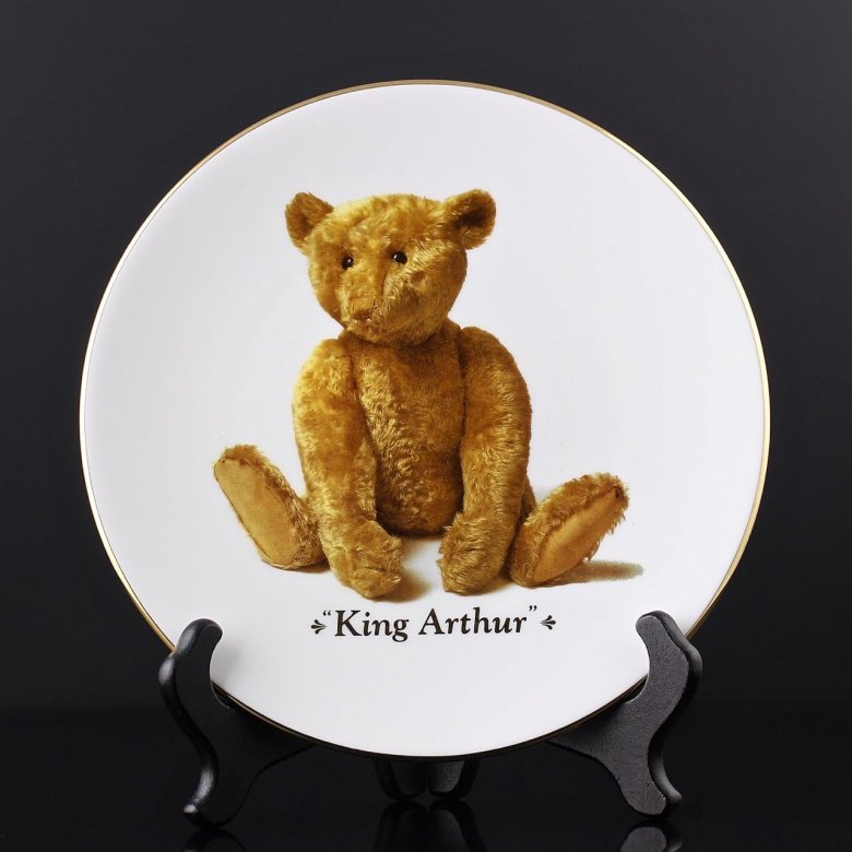 Винтажная декоративная тарелка Royal Worcester Teddy Bear "King Arthur" Мишка Тедди "Король Артур"