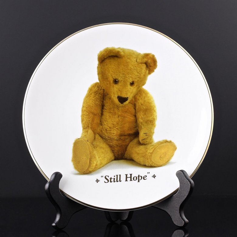 Винтажная декоративная тарелка Royal Worcester Teddy Bear "Still Hope" Мишка Тедди "Всё ещё надеюсь"