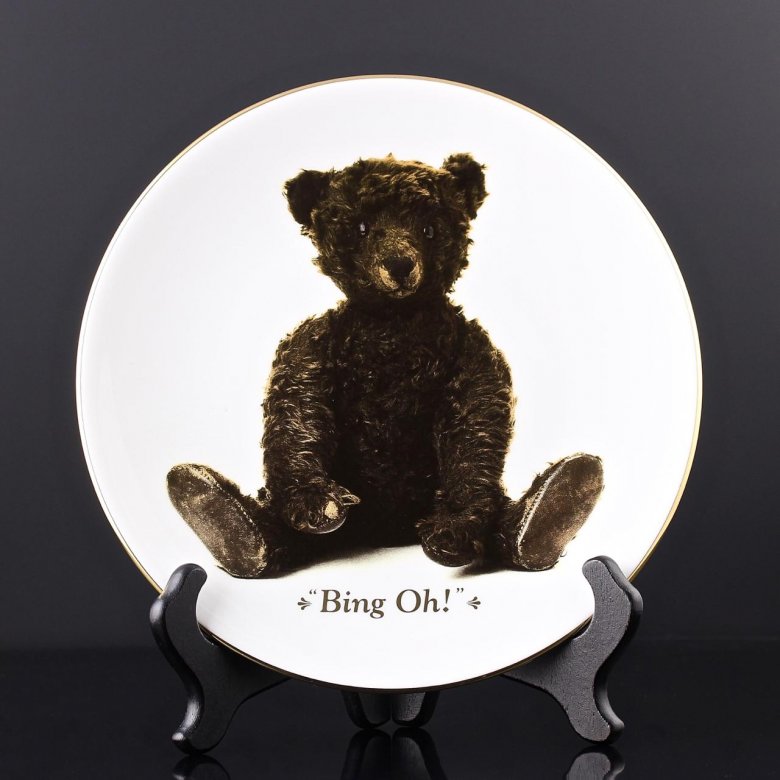Винтажная декоративная тарелка Royal Worcester Teddy Bear "Bing Oh!" Мишка Тедди
