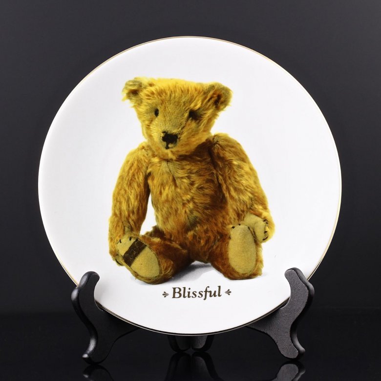 Винтажная декоративная тарелка Royal Worcester Teddy Bear "Blissful" Мишка Тедди