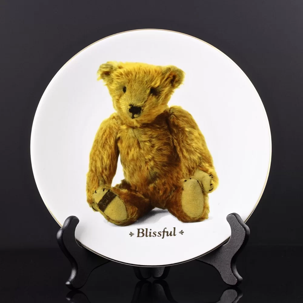 Тарелка винтажная декоративная настенная Фарфор Англия Мишка Тедди Royal Worcester Teddy Bear Blissful