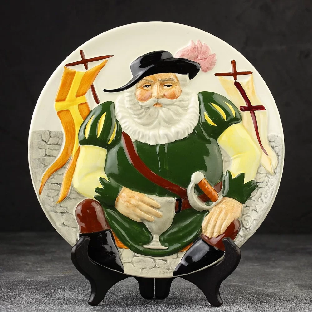 Тарелка винтажная декоративная настенная Англия Джон Фальстаф Davenport Toby Plate Falstaff