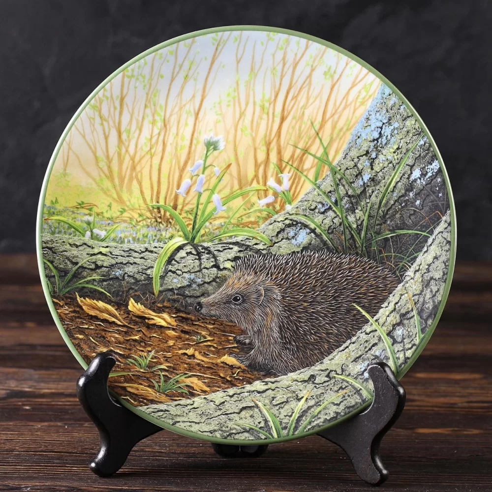 Тарелка винтажная декоративная настенная Фарфор Англия Ёж Royal Doulton Rollinson's Portraits of Nature Wary Hedgehog