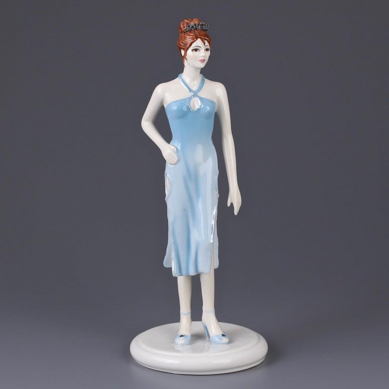 Винтажная фарфоровая статуэтка Англия Coalport Birthstone Collection December Turquoise Девушка Камни-талисманы