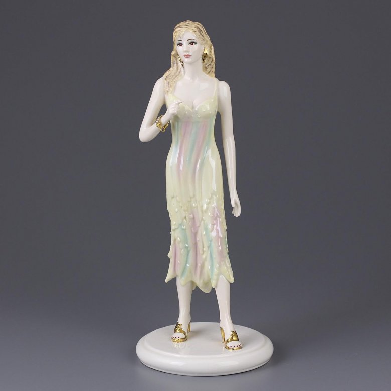 Винтажная фарфоровая статуэтка Англия Coalport Birthstone Collection October Opal Девушка Камни-талисманы