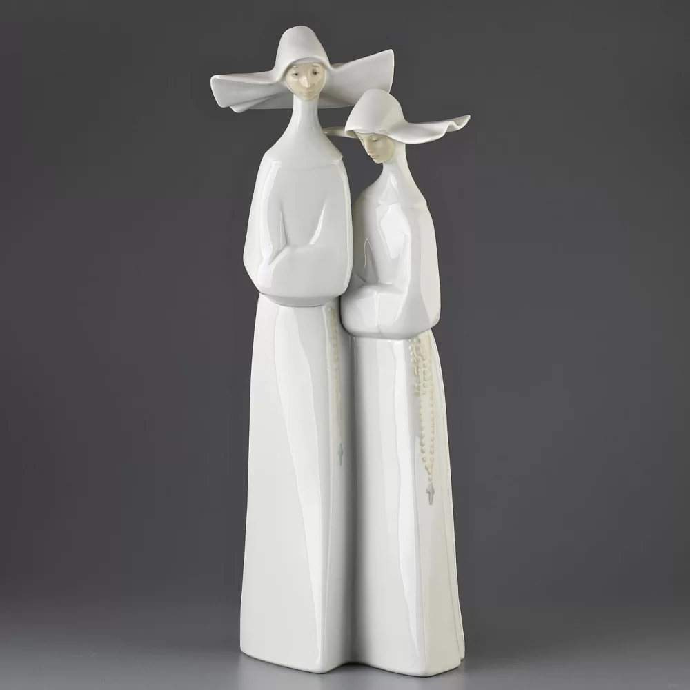 Винтажная фарфоровая статуэтка Монахини Lladro 4611 Nuns