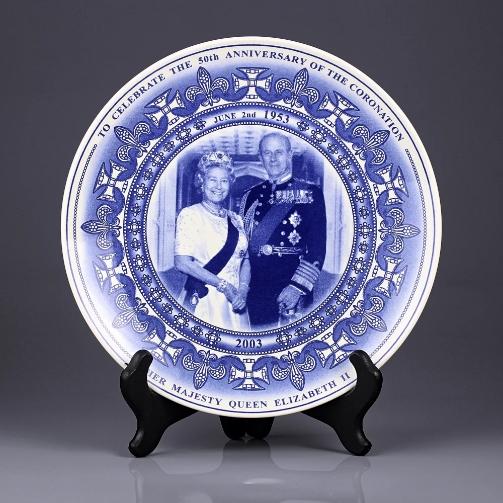 Винтажная коллекционная тарелка Коронация Елизаветы II Юбилей Wedgwood 50th Anniversary of the Coronation Daily Mail