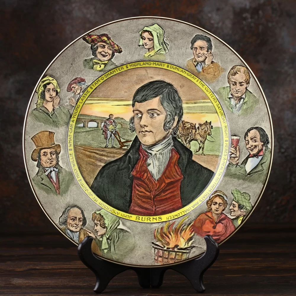 Тарелка антикварная декоративная настенная Англия Роберт Бёрнс Royal Doulton Burns 1952 год