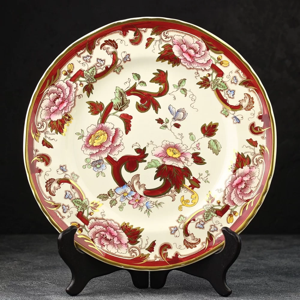 Винтажная английская тарелка Mason's Ironstone Mandalay Red 26,5 см