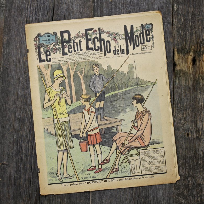 Антикварный французский журнал мод Le Petit Echo de la Mode Dimanche 26 Aout 1928 Ар-деко