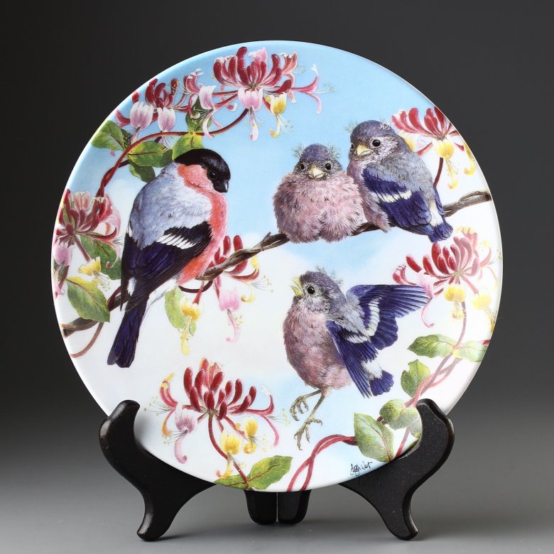 Винтажная декоративная тарелка с птицами Royal Worcester "On the Wing" На лету