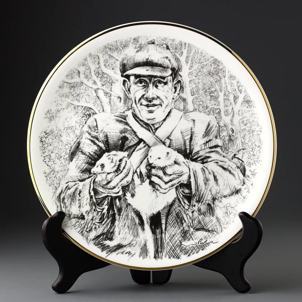 Тарелка винтажная декоративная настенная Фарфор Англия Браконьер Norwich Mint Poacher David Poole Collection