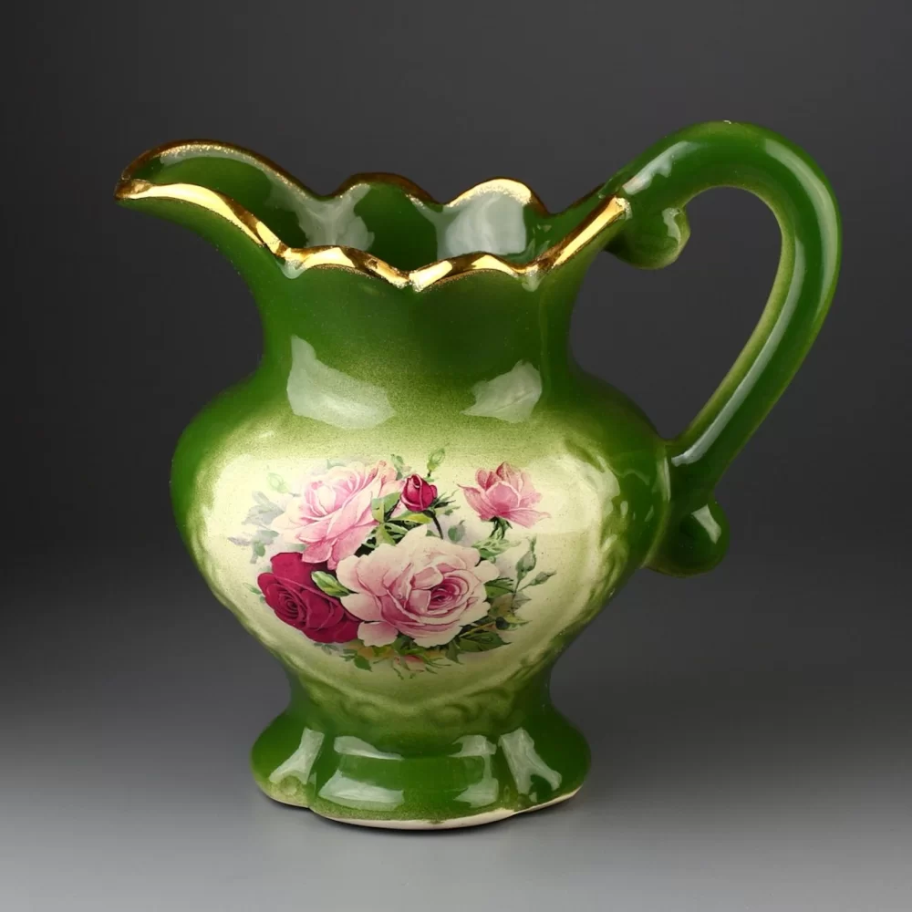 Винтажный английский кувшин с цветочным декором Staffordshire Alpha Omega