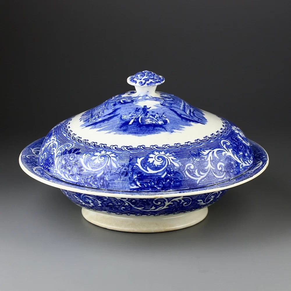 Антикварное английское блюдо с крышкой Wedgwood & Co Rhine Рейн
