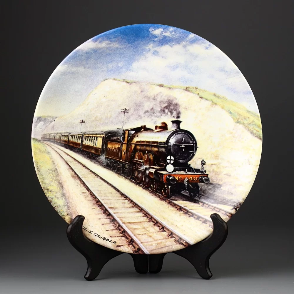 Тарелка винтажная декоративная настенная Англия Паровоз Поезд Davenport Great Steam Trains Southern Belle