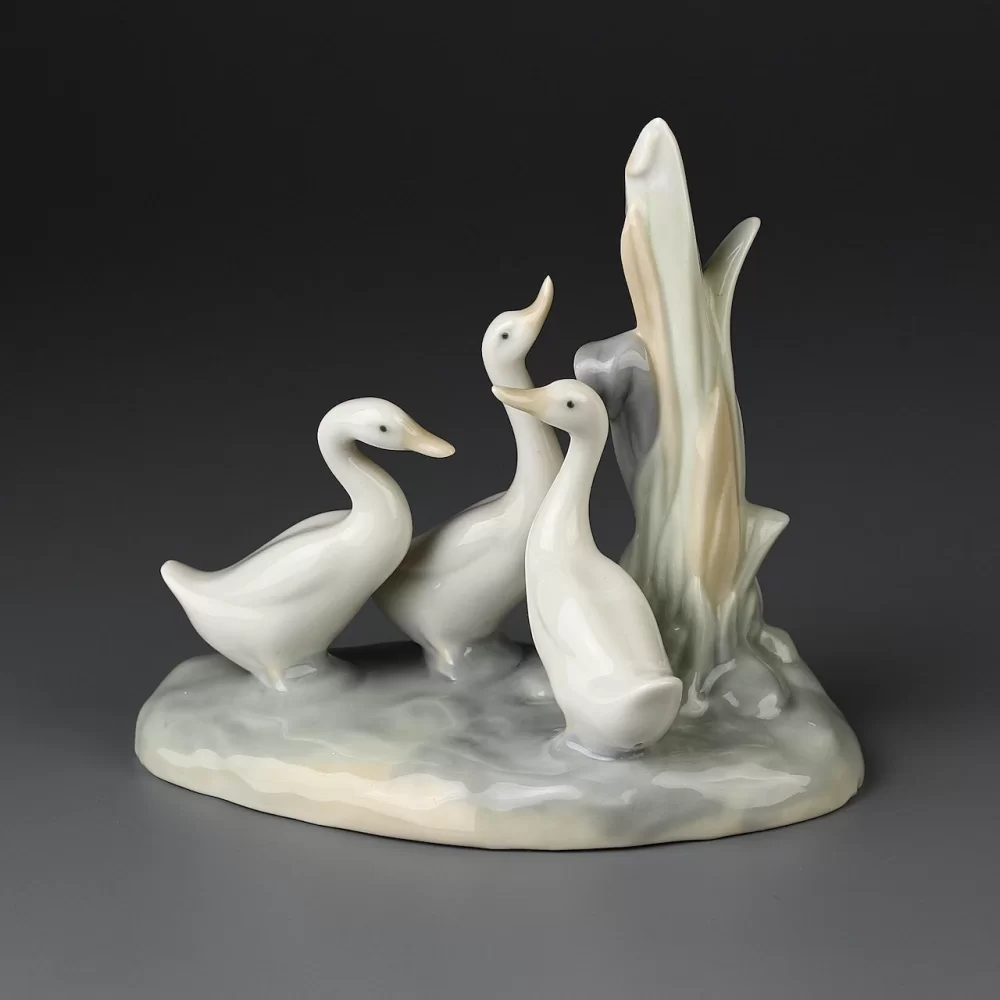 Винтажная фарфоровая статуэтка Испания Lladro NAO Group of Ducks Утки