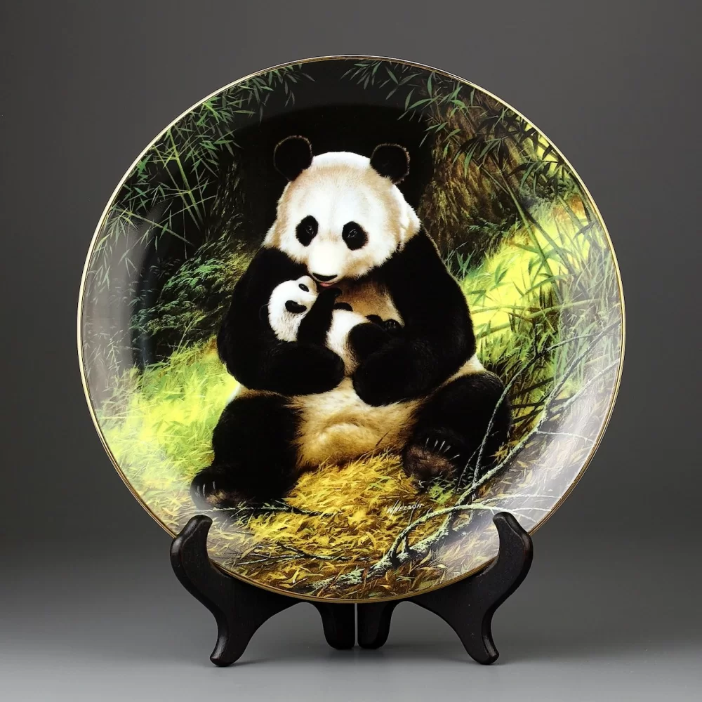 Тарелка винтажная декоративная настенная Фарфор Панда W S George Panda Last of Their Kind Endangered Species