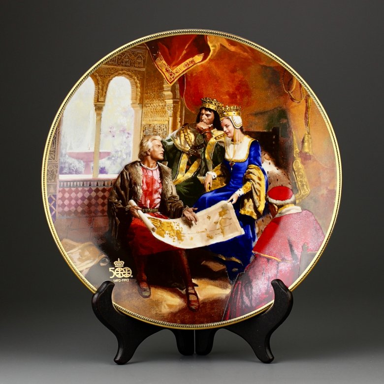 Винтажная декоративная тарелка W.S.George "The Queen's Approval" Одобрение королевы