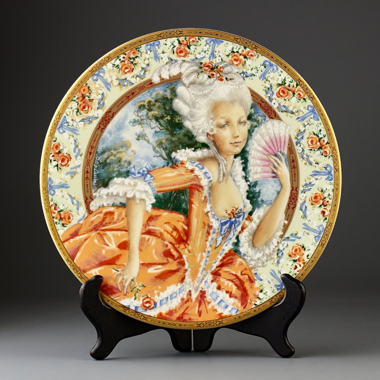 Винтажная декоративная тарелка Pickard "Marie Antoinette" Мария-Антуанетта