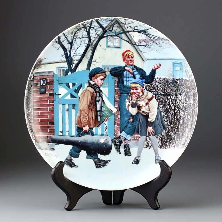 Винтажная декоративная тарелка B&G "Kunstens trange vej" Тернистый путь искусства