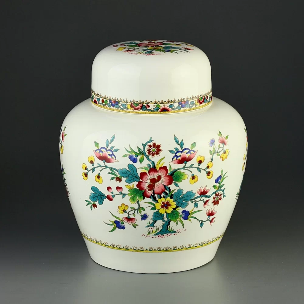 Винтажная английская чайница имбирница Coalport Ming Rose