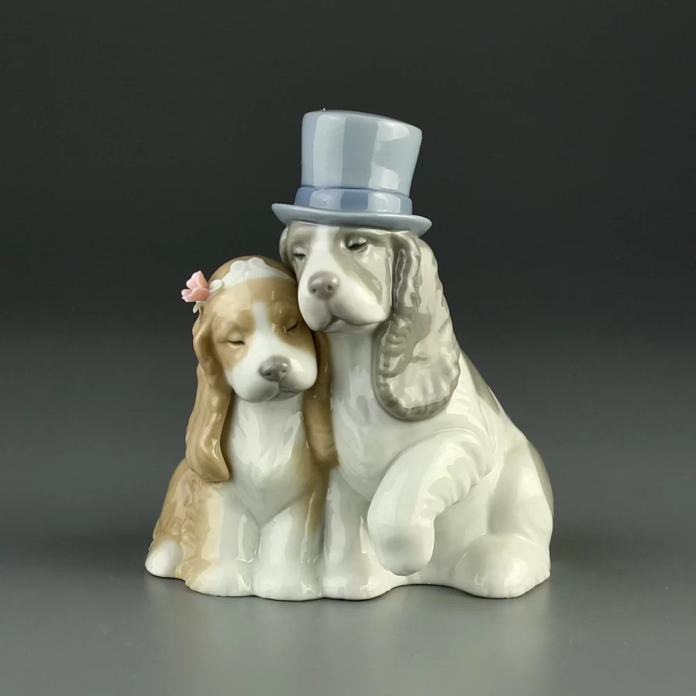 Винтажная фарфоровая статуэтка Собаки Испания Lladro NAO 1480 Together Forever