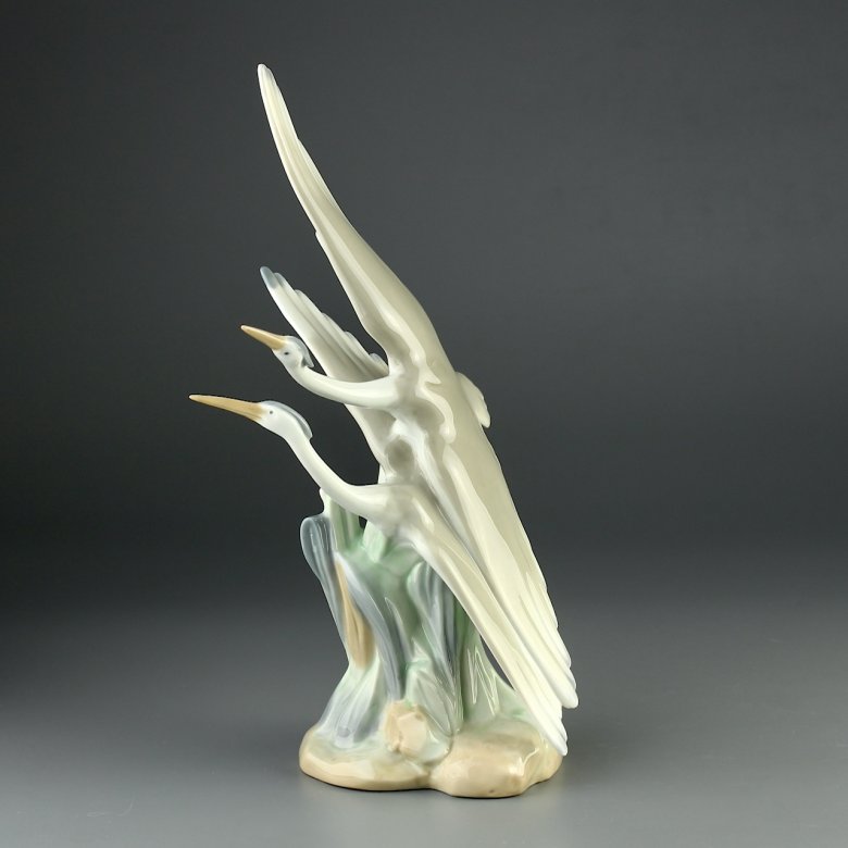 Винтажная фарфоровая статуэтка Испания Lladro NAO Flying Herons Цапли