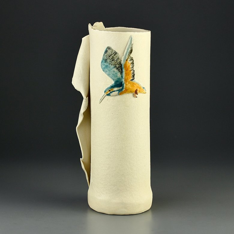 Винтажная английская ваза ручной работы Зимородок Птица Kingfisher