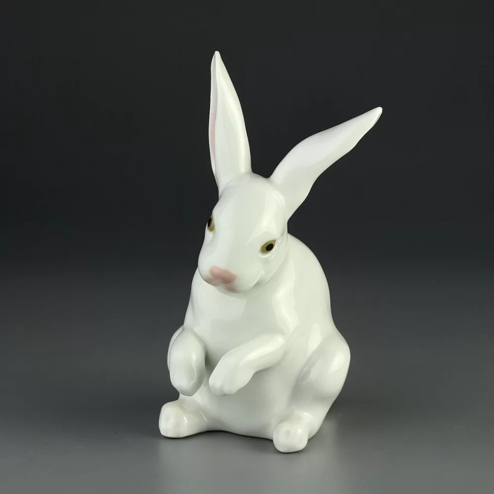 Винтажная фарфоровая статуэтка Испания Кролик Заяц Lladro 5907 Sitting Bunny