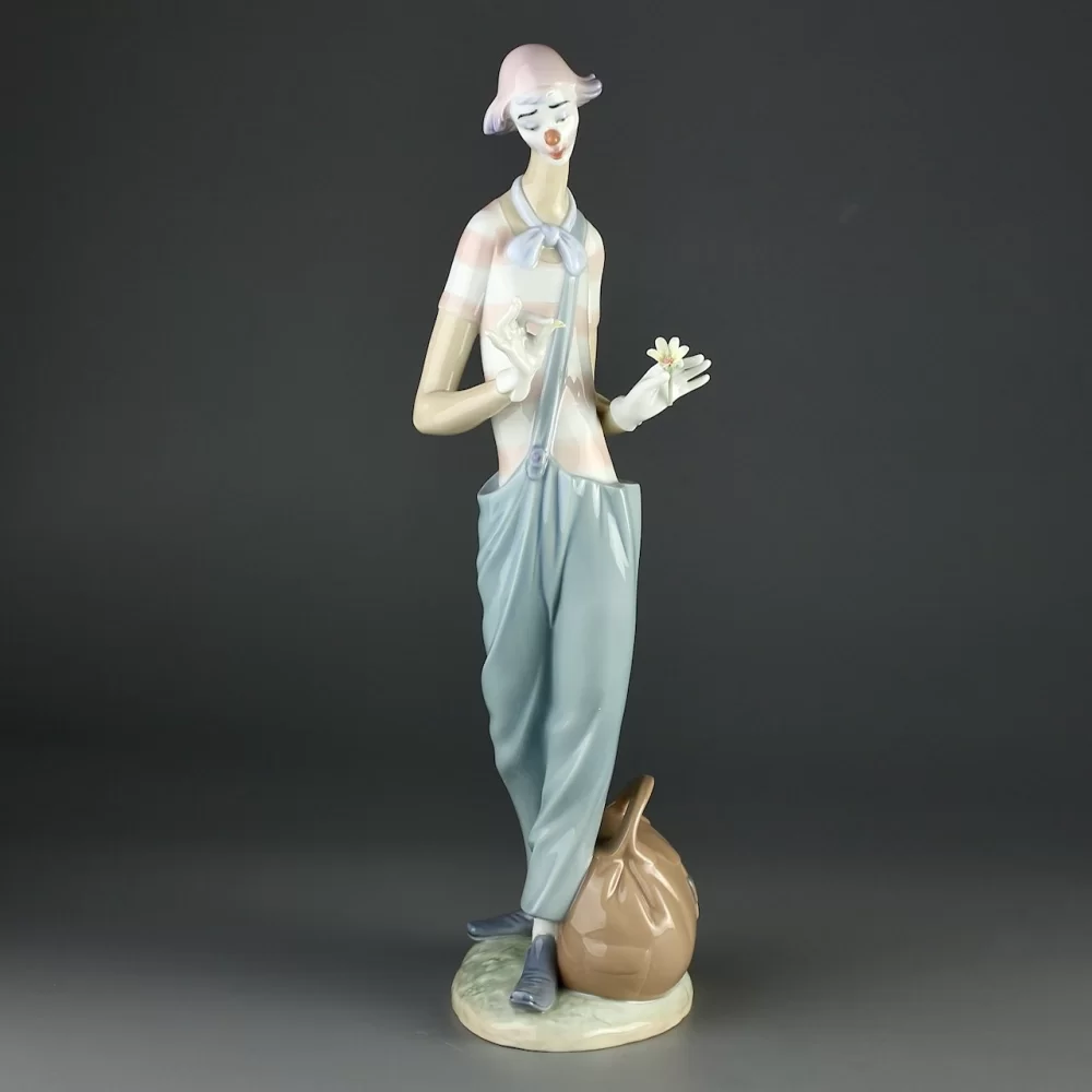 Винтажная фарфоровая статуэтка Испания Клоун Lladro 6997 Clown in Love