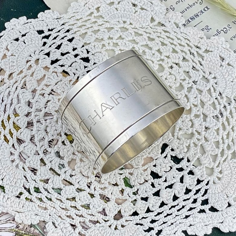 Антикварное серебряное кольцо для салфеток Англия Chatterley & Sons 1956 год
