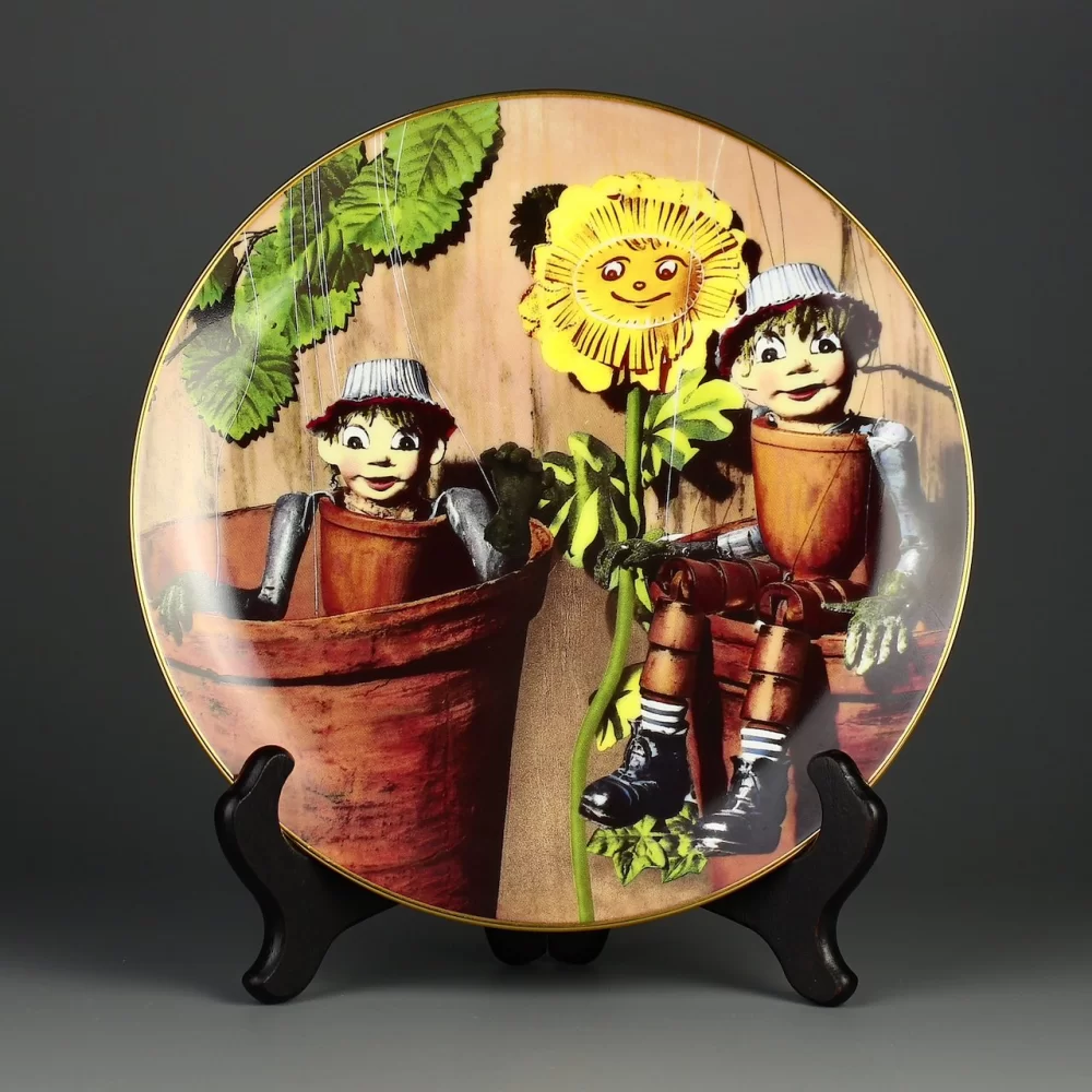 Тарелка винтажная декоративная настенная Фарфор Danbury Mint Bill and Ben the Flowerpot Men