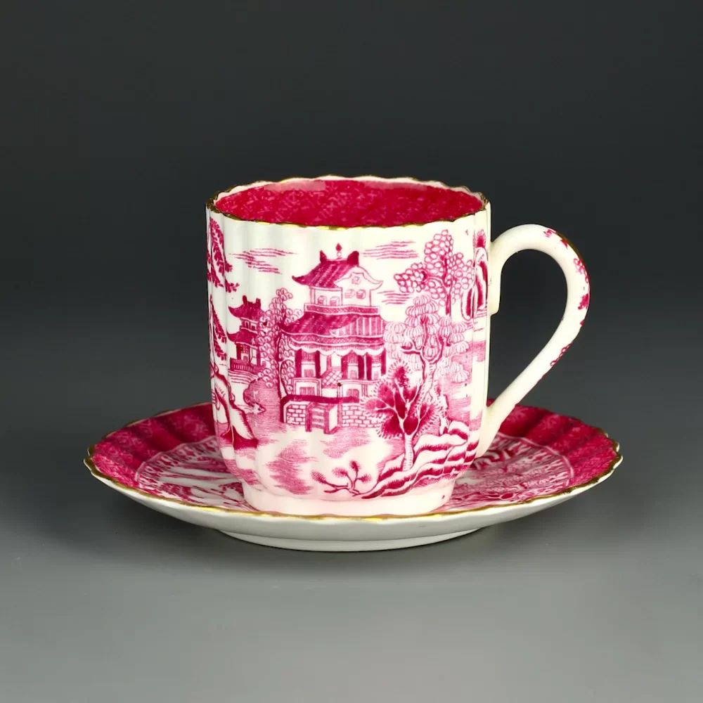 Антикварная английская кофейная пара шинуазри Spode W.T. Copeland