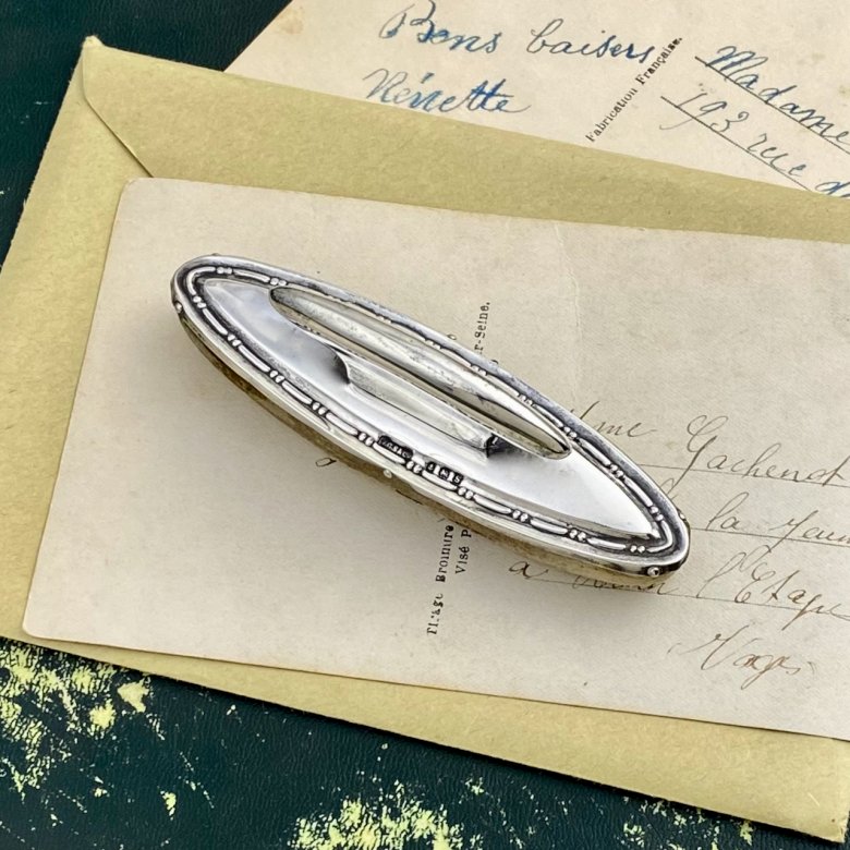 Антикварная серебряная подушечка для полировки ногтей 1917 год