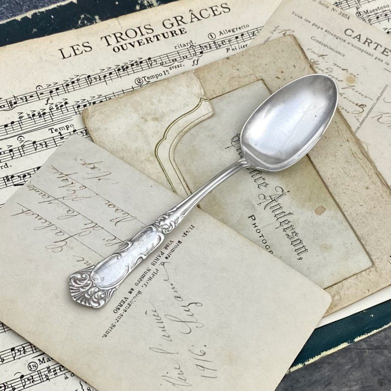 Антикварная чайная ложка с серебряным покрытием WM. A. Rogers