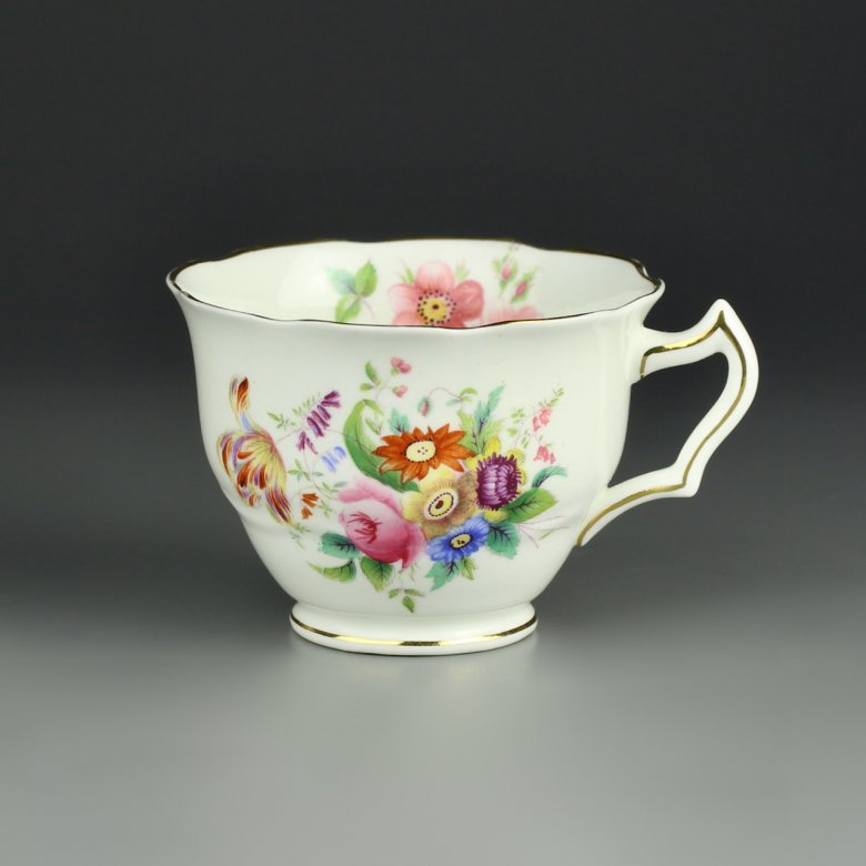 Винтажная английская фарфоровая чашка для чая кофе Coalport Junetime Цветы