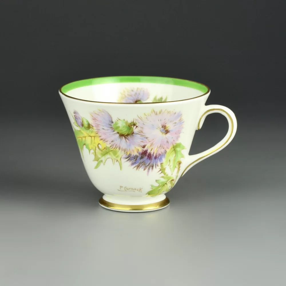 Винтажная английская фарфоровая чашка для чая кофе Royal Doulton Чертополох 1937 год