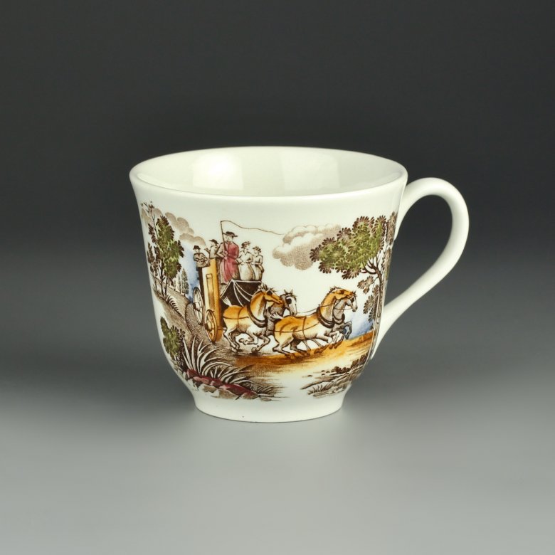 Винтажная английская фарфоровая чашка для чая кофе Royal Doulton Steelite Лошади