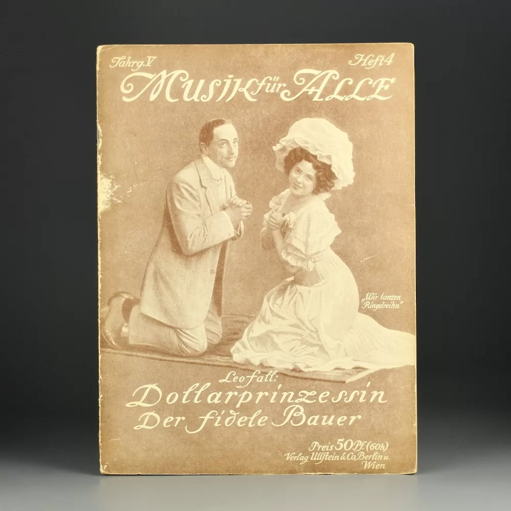 Антикварный музыкальный журнал с нотами Musik fur Alle Леопольд Фалль