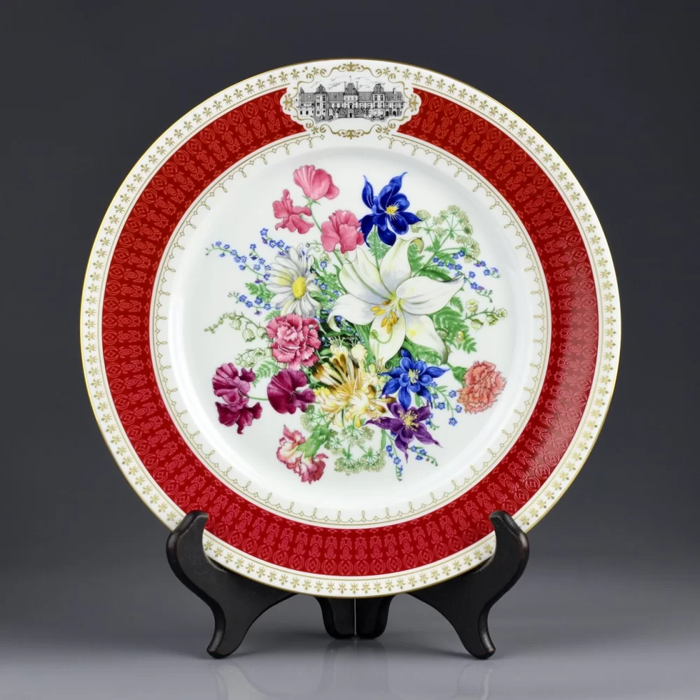 Тарелка винтажная декоративная настенная Фарфор Франция Букет Цветы Лимож Limoges Bouquet Renaissance