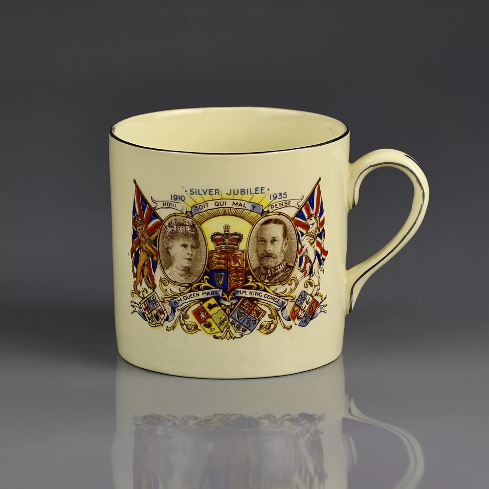 Антикварная английская кружка King Король Георг George V Королева Queen Mary Silver Jubilee 1910 1935 год Юбилей