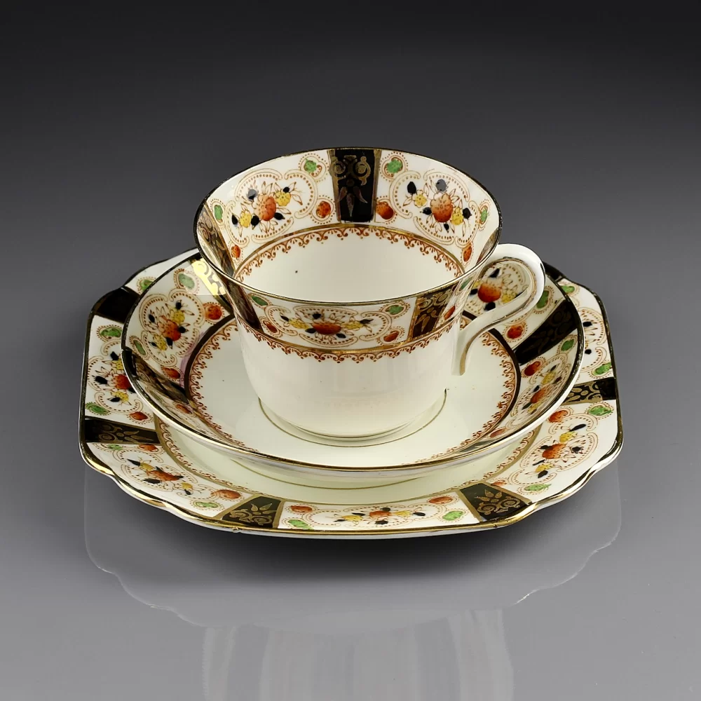 Антикварное чайное кофейное трио Чашка с блюдцем Тарелка Фарфор Англия Gladstone China George Proctor & Co