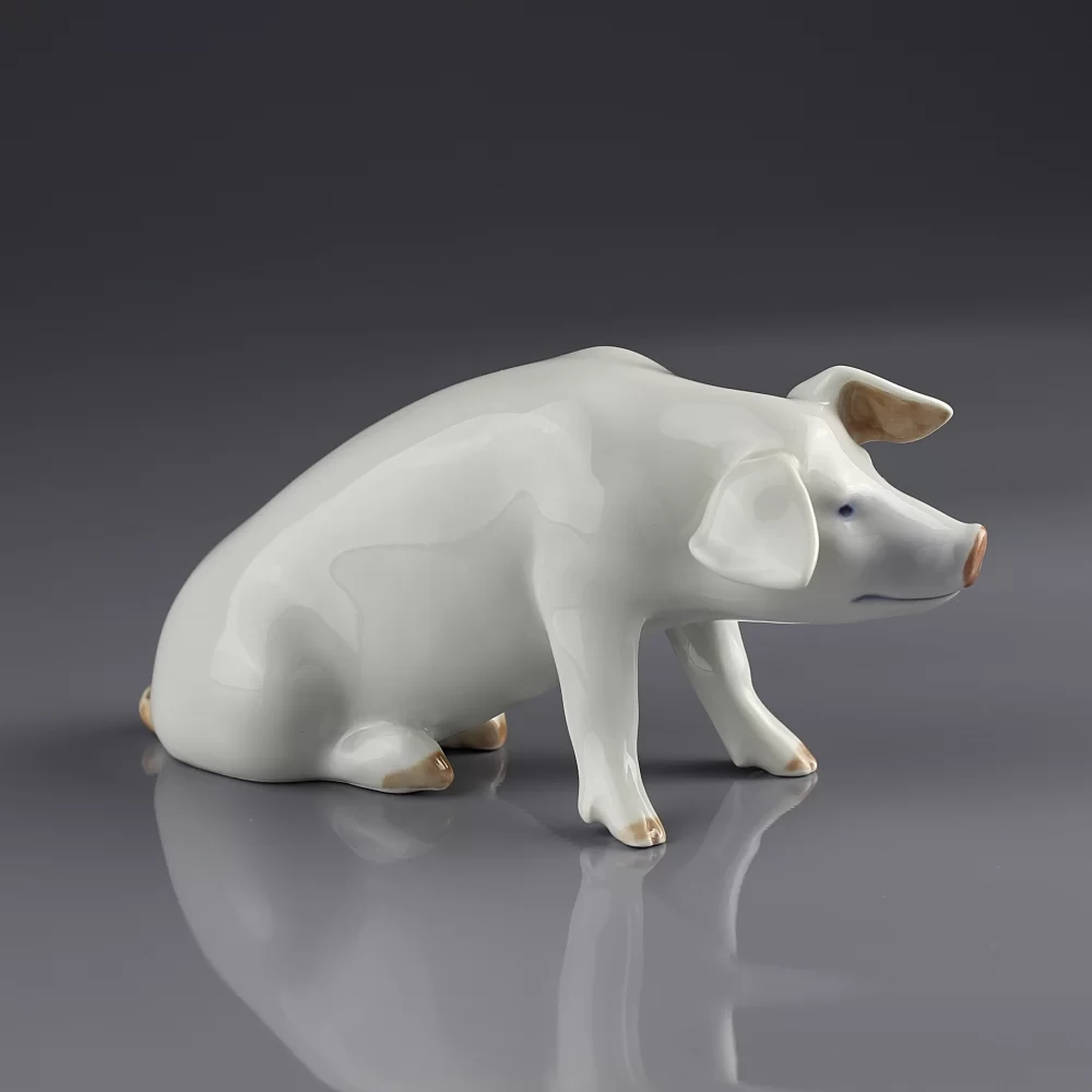 Винтажная фарфоровая статуэтка свиньи Дания Royal Copenhagen Pig