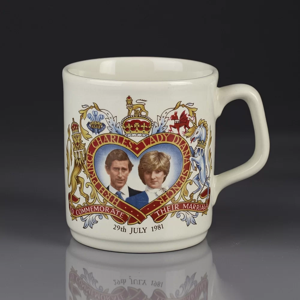 Винтажная кружка Англия Свадьба принца Чарльза и принцессы Дианы Grindley Staffordshire Prince Charles Lady Diana Commemorate Their Marriage