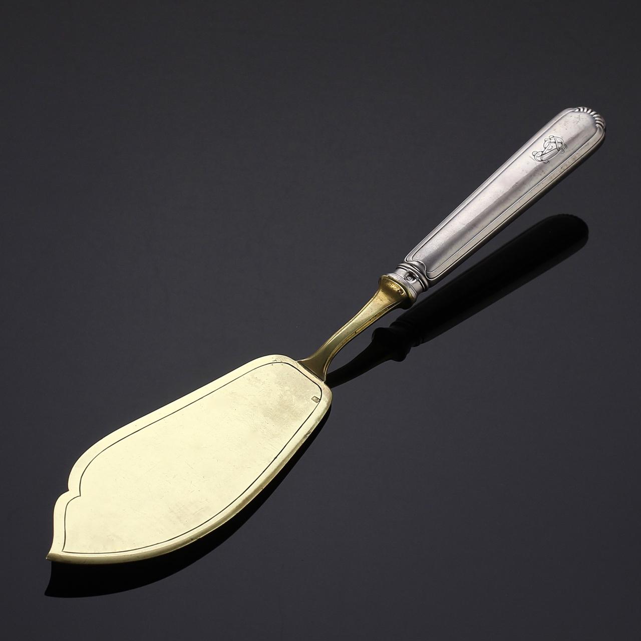 Антикварная французская лопатка с серебряной рукоятью Henin & Cie
