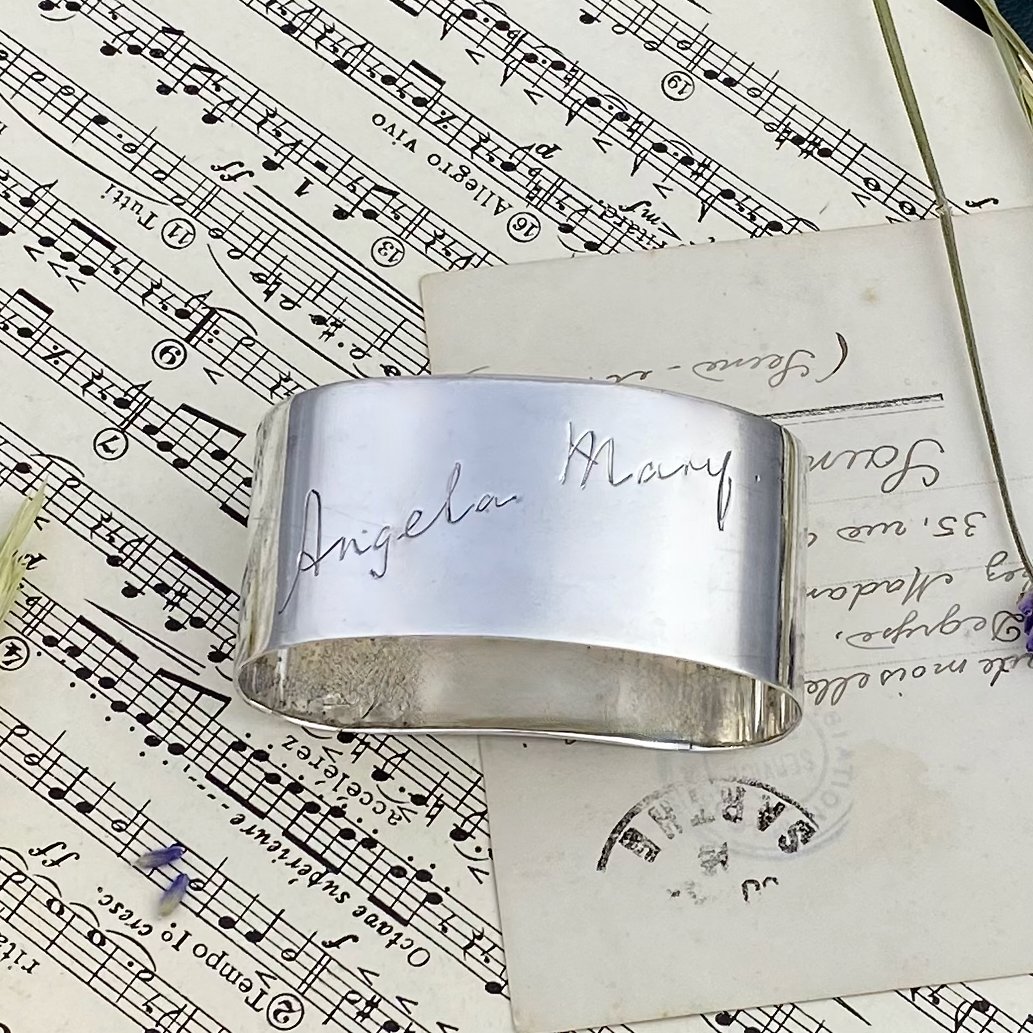 Антикварное английское серебряное кольцо для салфетки Walker & Hall 1930 год