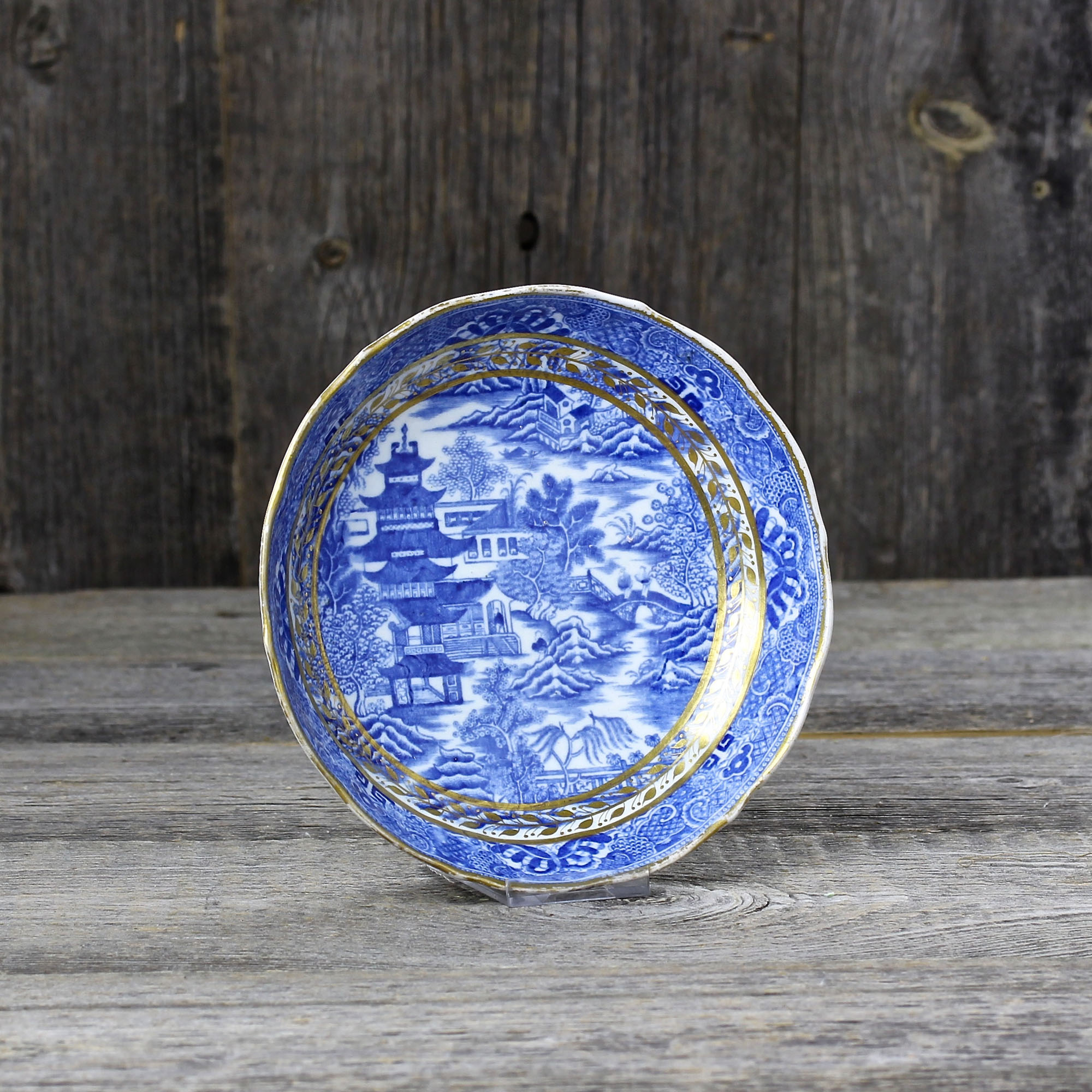 Антикварная глубокая тарелка "Blue Willow" 16,5 см