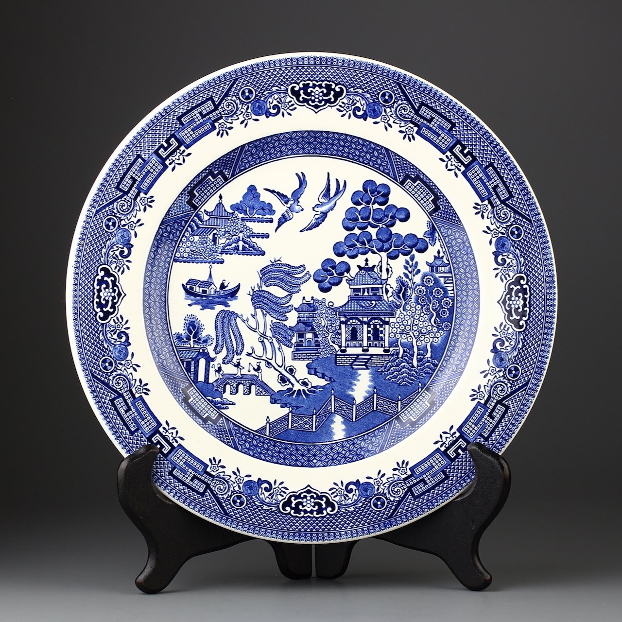 Винтажная тарелка Churchill "Blue Willow" Голубая ива